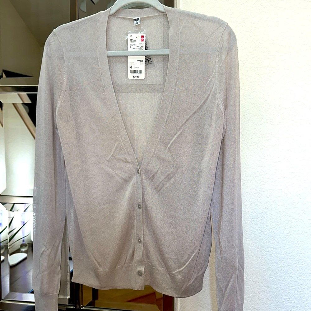 Sheer button down sweater